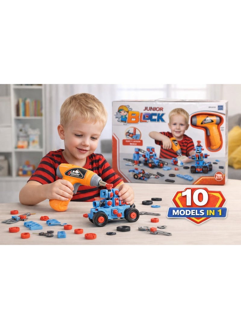 286-Piece Kids Smart Diy Building Toy With Simulation Drill – 10 Toys In 1 – Learn, Build & Play – Perfect Gift For Ages 6+ - Image 3